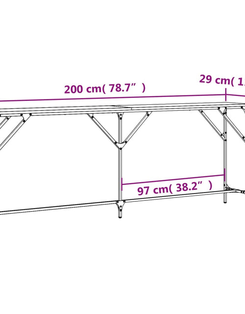 Загрузите изображение в средство просмотра галереи, Măsuță consolă, stejar sonoma, 200x29x75 cm, lemn prelucrat
