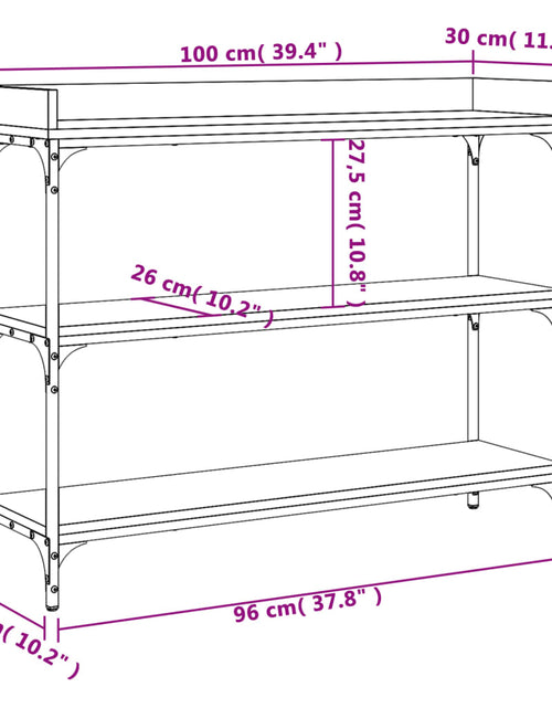 Загрузите изображение в средство просмотра галереи, Măsuță consolă cu rafturi, stejar sonoma, 100x30x80 cm
