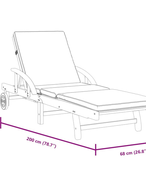Încărcați imaginea în vizualizatorul Galerie, Șezlonguri 2 buc. cu perne 200x68x83 cm lemn masiv de acacia
