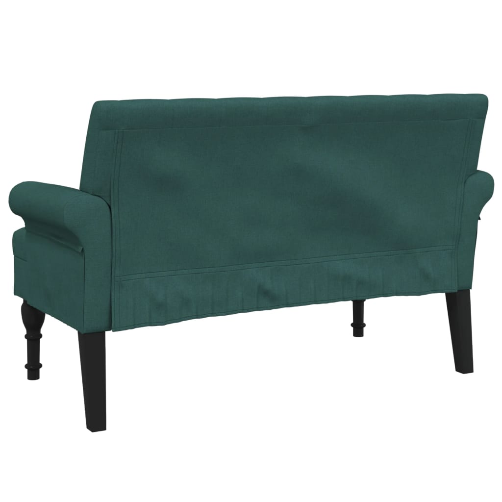 Banchetă cu spătar, verde închis, 120x62x75,5 cm, textil