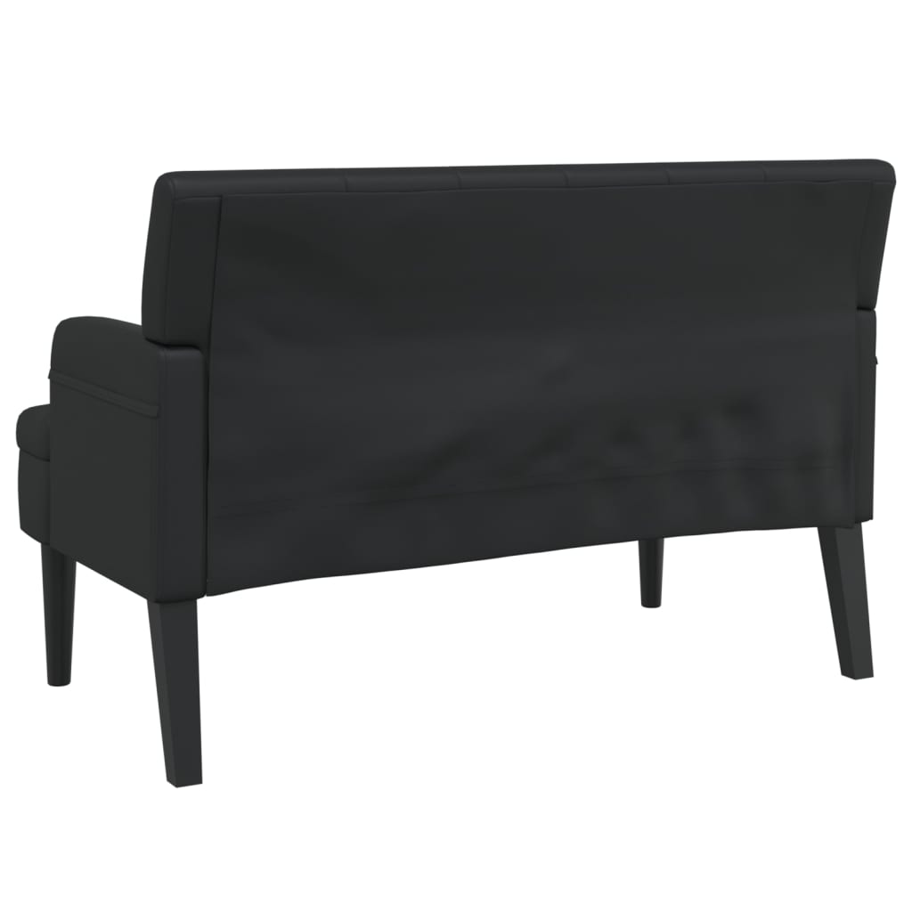 Banchetă cu spătar, negru, 112x65,5x75 cm, piele ecologică