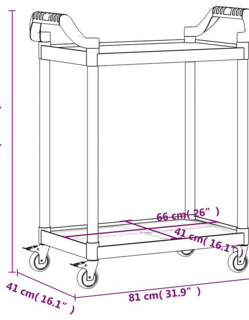 Загрузите изображение в средство просмотра галереи, Cărucior cu 2 niveluri, negru, 81x41x92 cm, aluminiu
