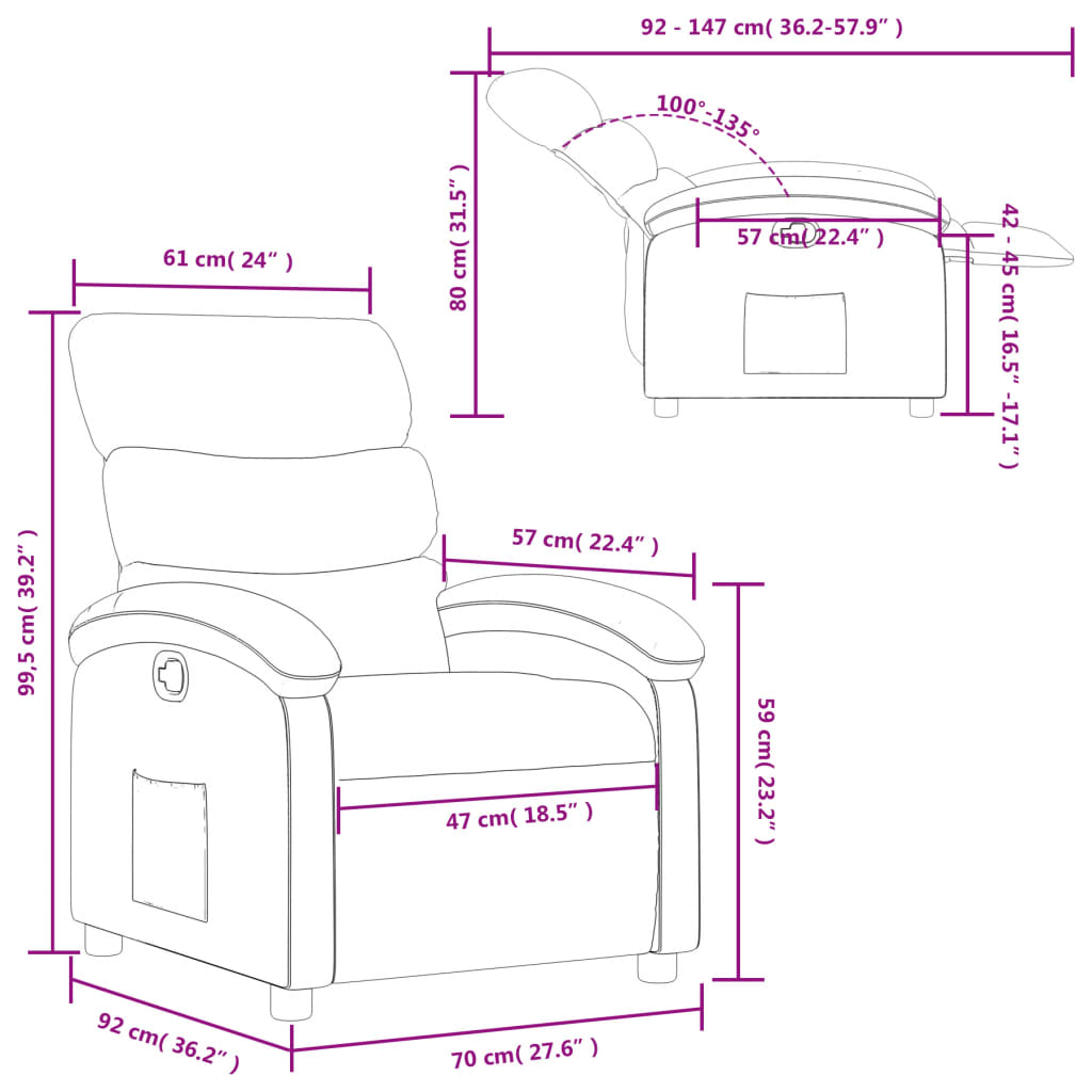 Fotoliu rabatabil, negru, material textil