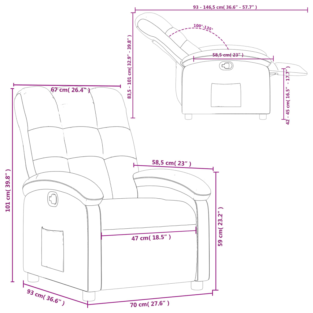 Fotoliu rabatabil, crem, material textil