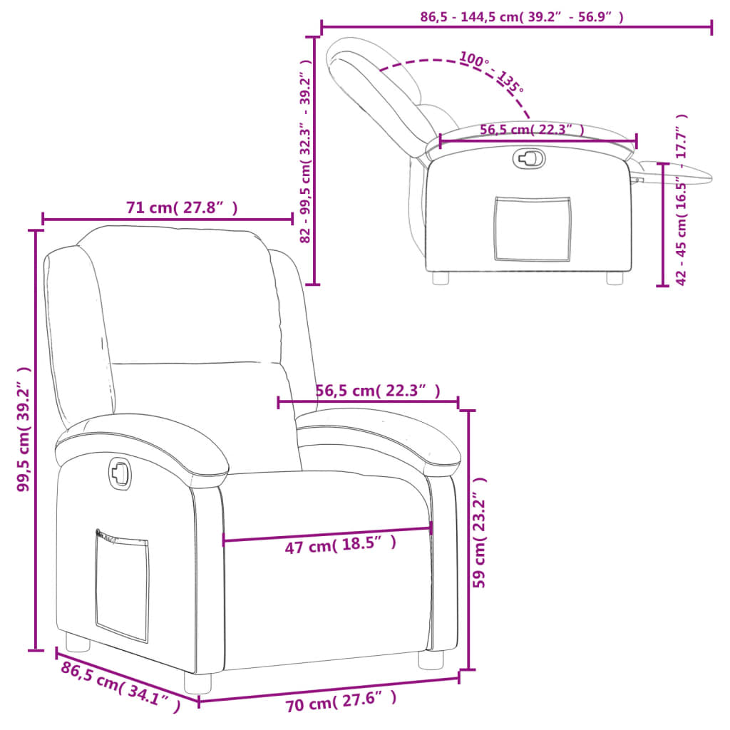 Fotoliu rabatabil, negru, material textil