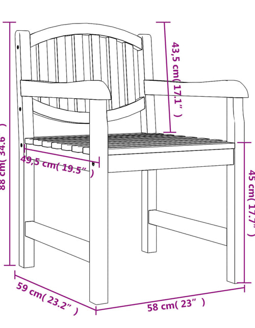 Încărcați imaginea în vizualizatorul Galerie, Scaune de grădină, 4 buc., 58x59x88 cm, lemn masiv de tec
