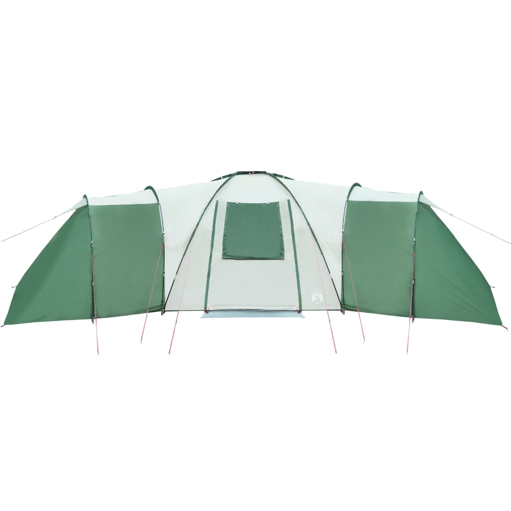 Cort de camping 12 persoane, verde, 840x720x200 cm, tafta 185T