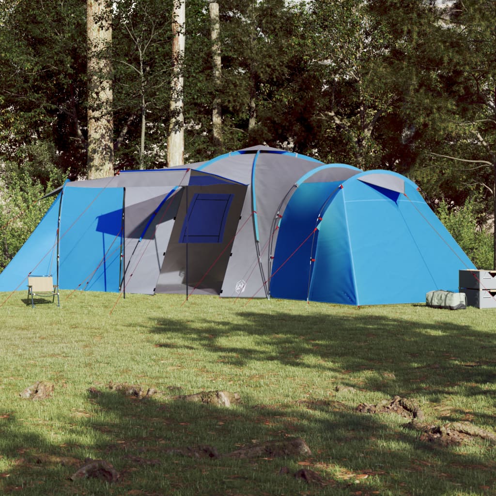 Cort camping 12 persoane, albastru, 840x720x200 cm, tafta 185T - Lando