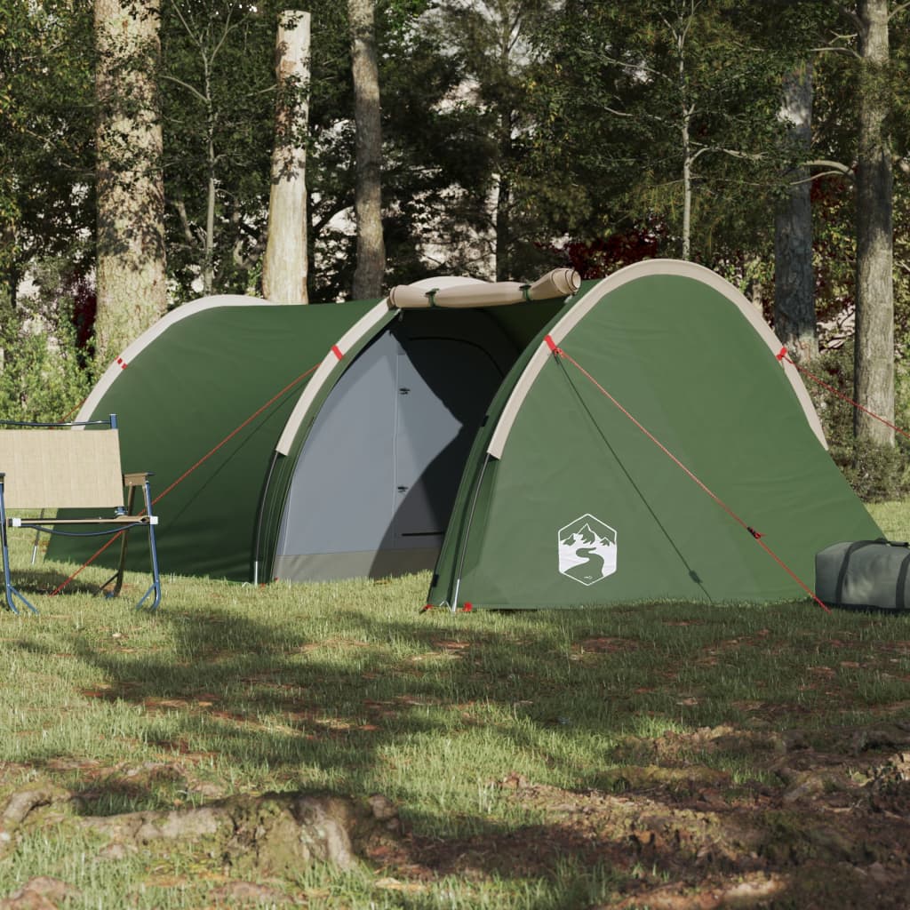 Cort de camping 4 persoane, verde, 405x170x106 cm, tafta 185T - Lando