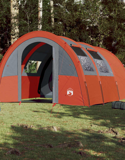 Загрузите изображение в средство просмотра галереи, Cort camping 4 persoane gri/portocaliu 483x340x193cm tafta 185T - Lando
