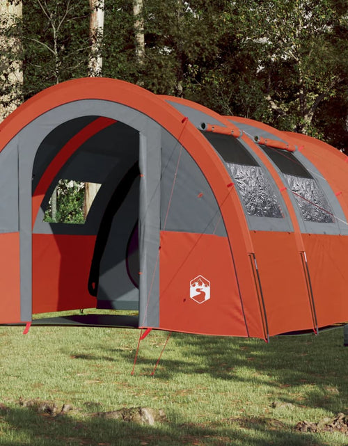 Загрузите изображение в средство просмотра галереи, Cort camping 4 persoane gri/portocaliu 483x340x193cm tafta 185T - Lando
