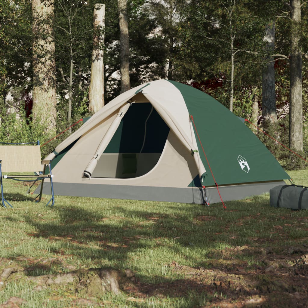 Cort de camping 3 persoane verde, 240x217x120 cm, tafta 190T - Lando