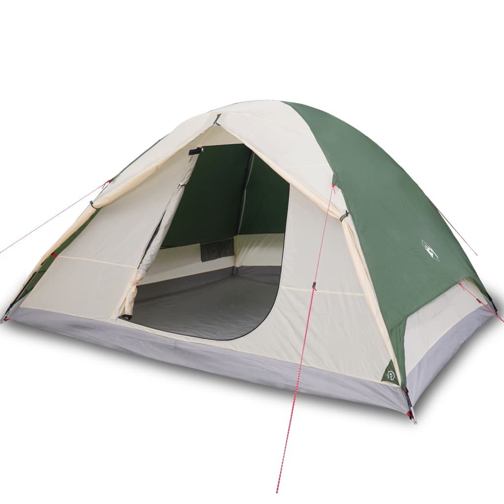 Cort de camping 6 persoane verde, 348x340x190 cm, tafta 190T - Lando