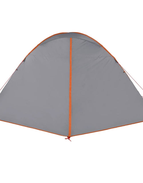 Încărcați imaginea în vizualizatorul Galerie, Cort camping 6 persoane gri/portocaliu 348x340x190cm tafta 190T - Lando

