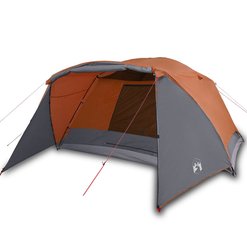 Cort camping 4 persoane gri/portocaliu 350x280x155cm tafta 190T - Lando