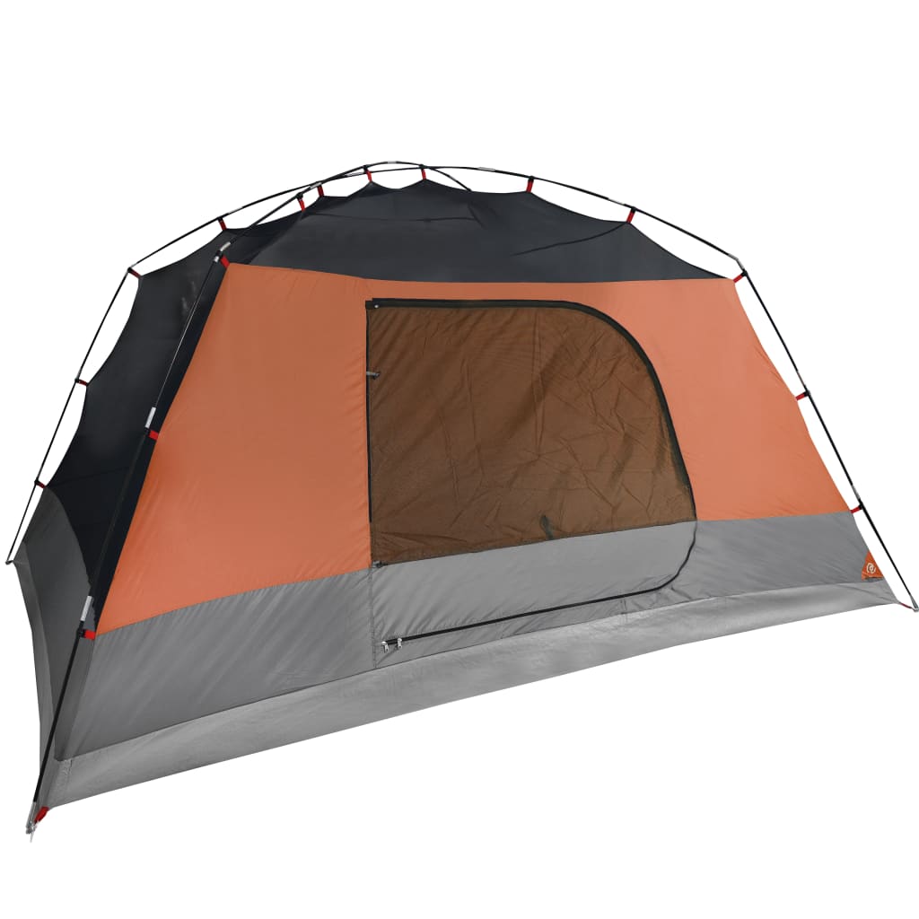 Cort camping 4 persoane gri/portocaliu 350x280x155cm tafta 190T - Lando