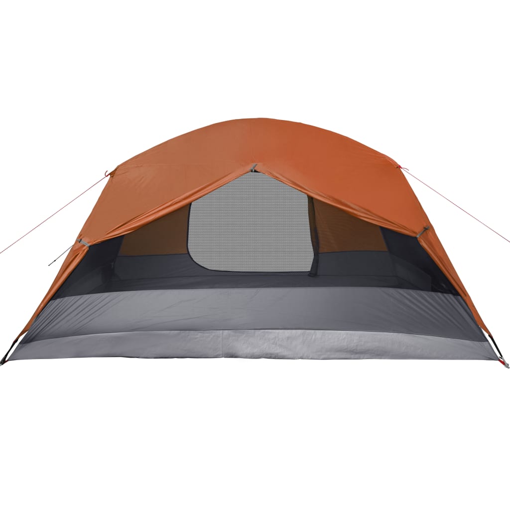 Cort camping 4 persoane gri/portocaliu 350x280x155cm tafta 190T - Lando