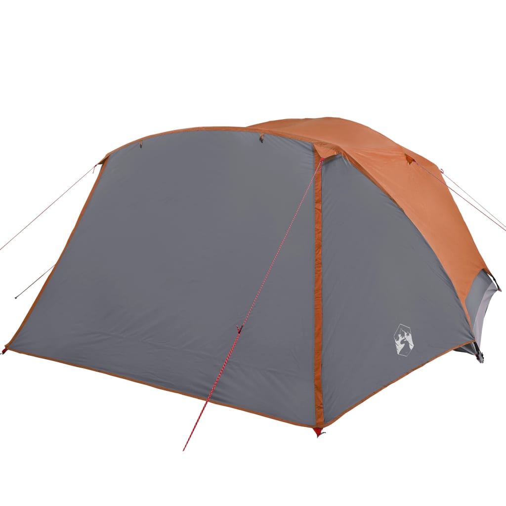 Cort camping 6 persoane gri/portocaliu 412x370x190cm tafta 190T - Lando
