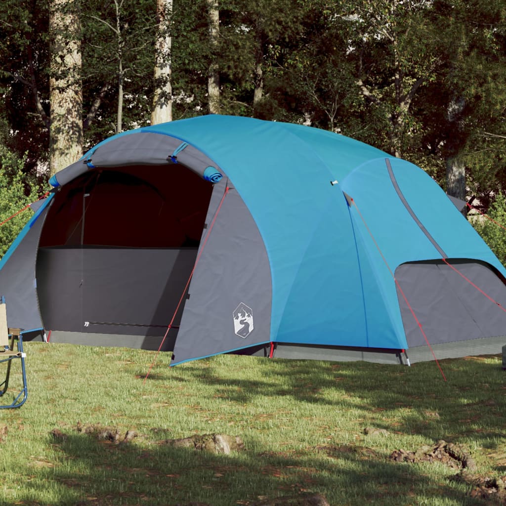 Cort de camping 8 persoane albastru, 360x430x195 cm, tafta 190T - Lando