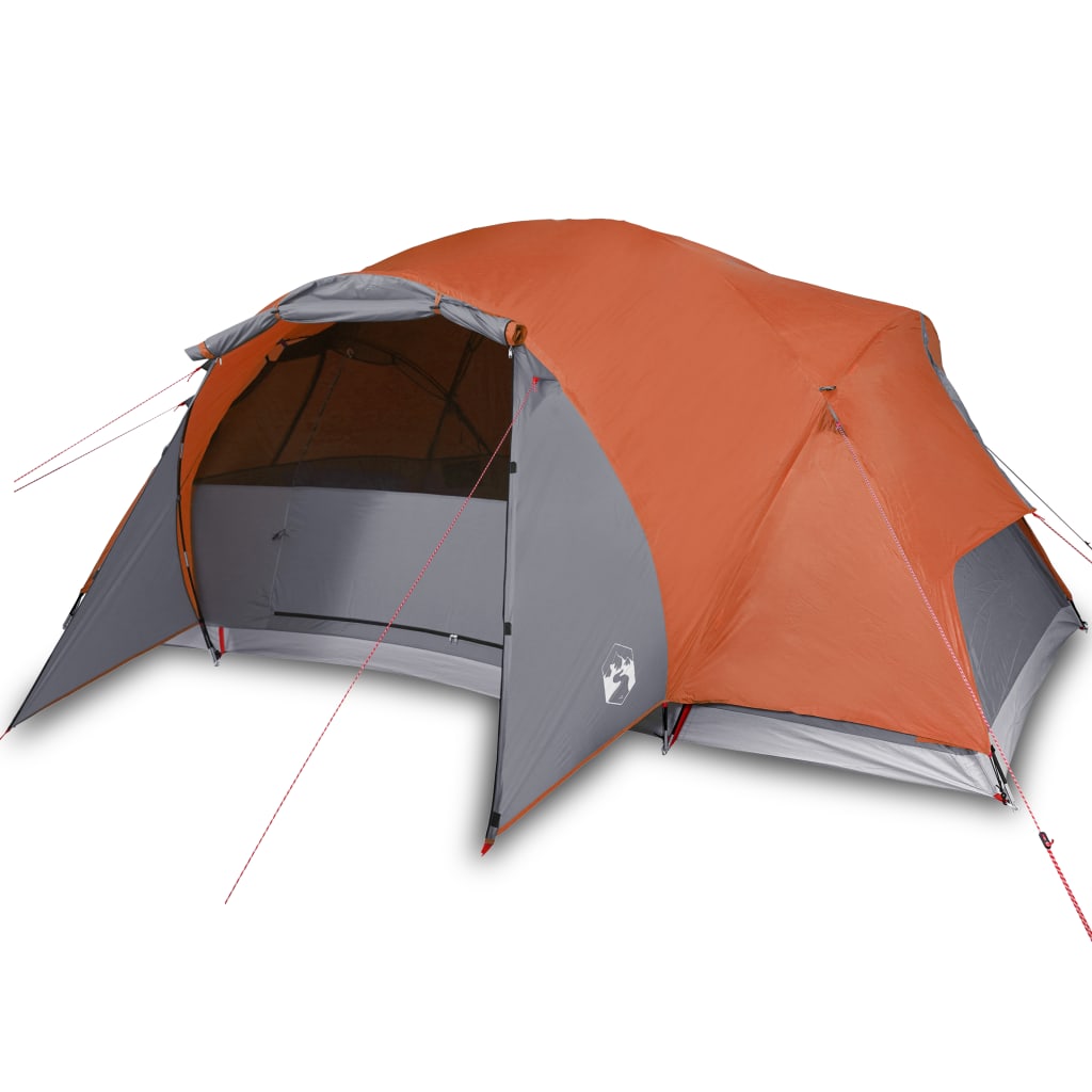 Cort camping 8 persoane gri/portocaliu 360x430x195cm tafta 190T - Lando