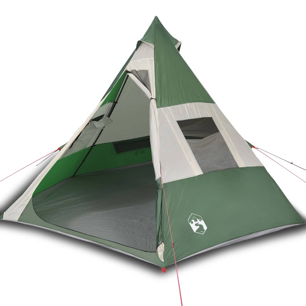 Cort de camping 7 persoane, verde, 350x350x280 cm, tafta 185T - Lando