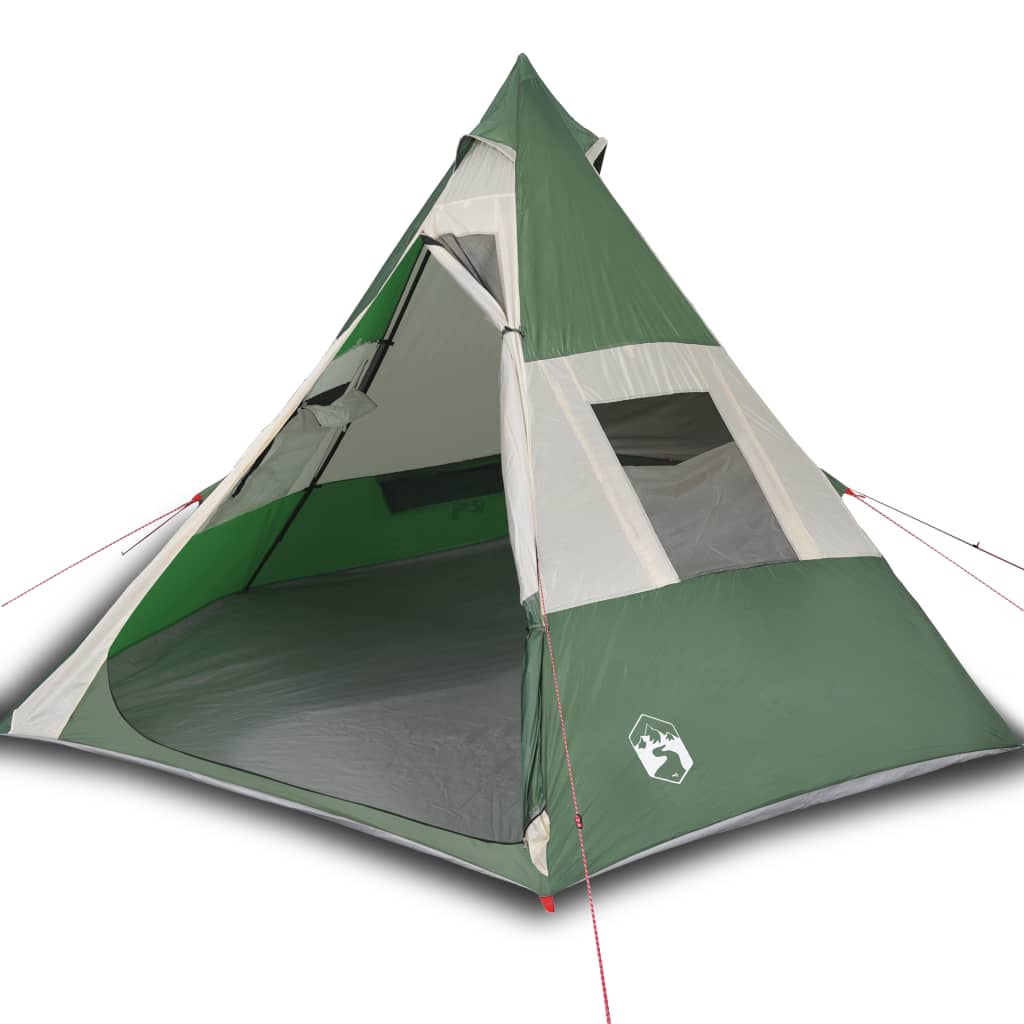 Cort de camping 7 persoane, verde, 350x350x280 cm, tafta 185T - Lando