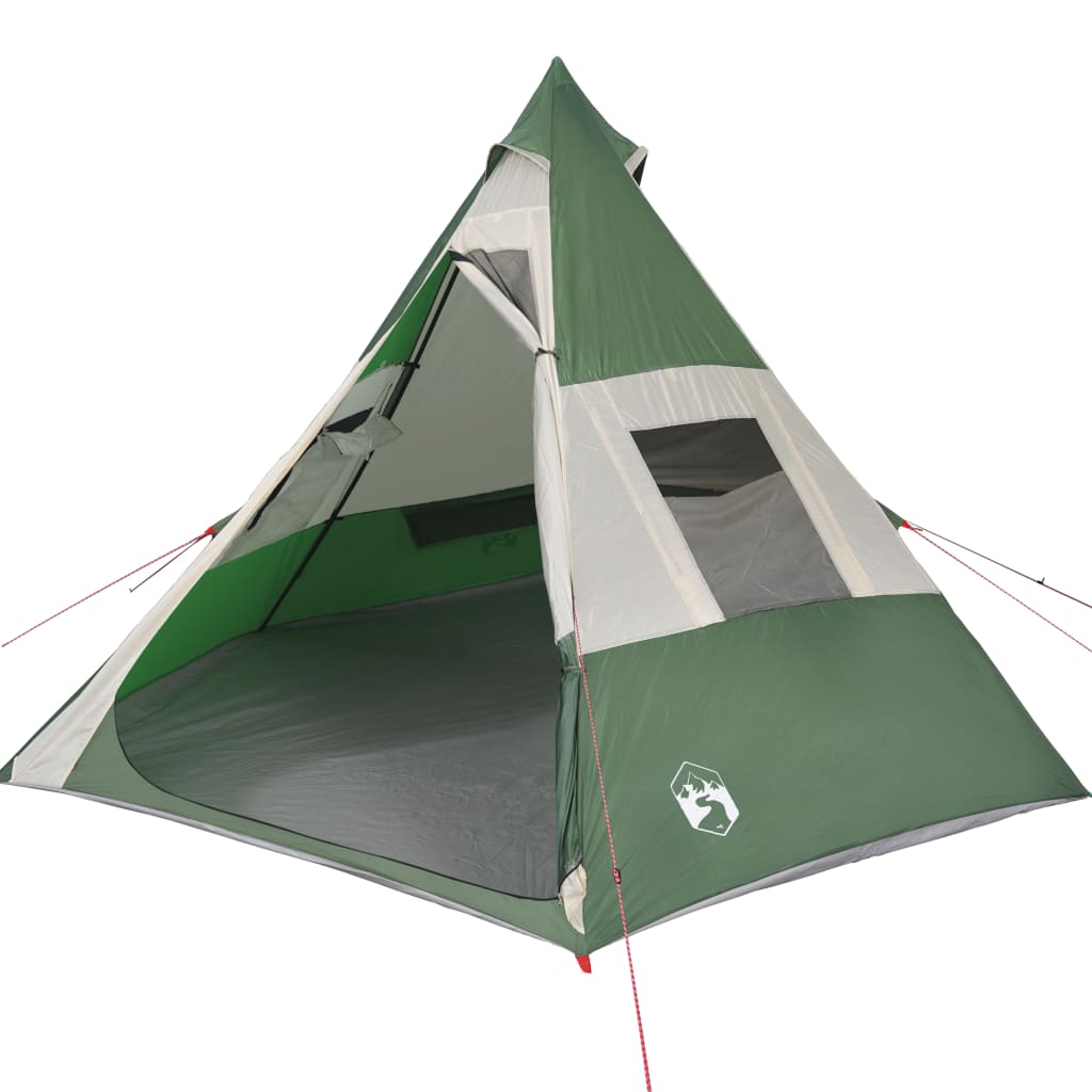 Cort de camping 7 persoane, verde, 350x350x280 cm, tafta 185T - Lando