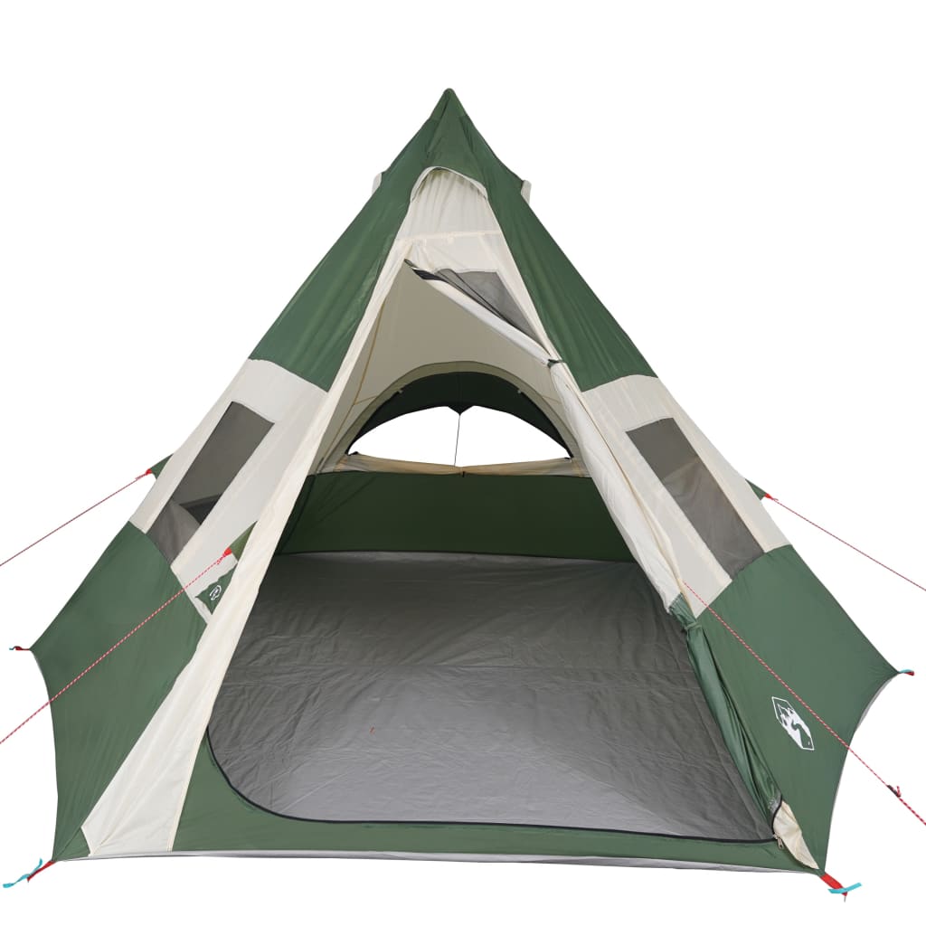 Cort de camping 7 persoane, verde, 350x350x280 cm, tafta 185T - Lando