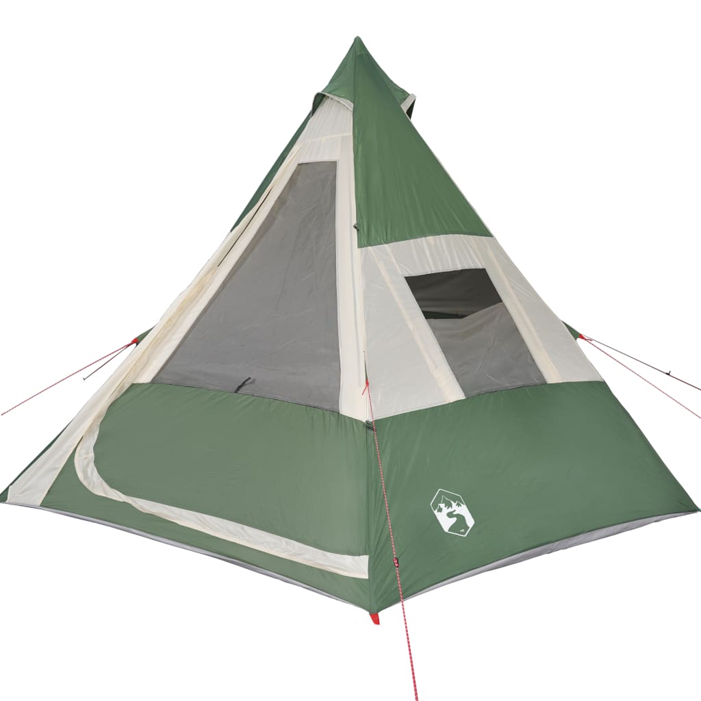 Cort de camping 7 persoane, verde, 350x350x280 cm, tafta 185T - Lando