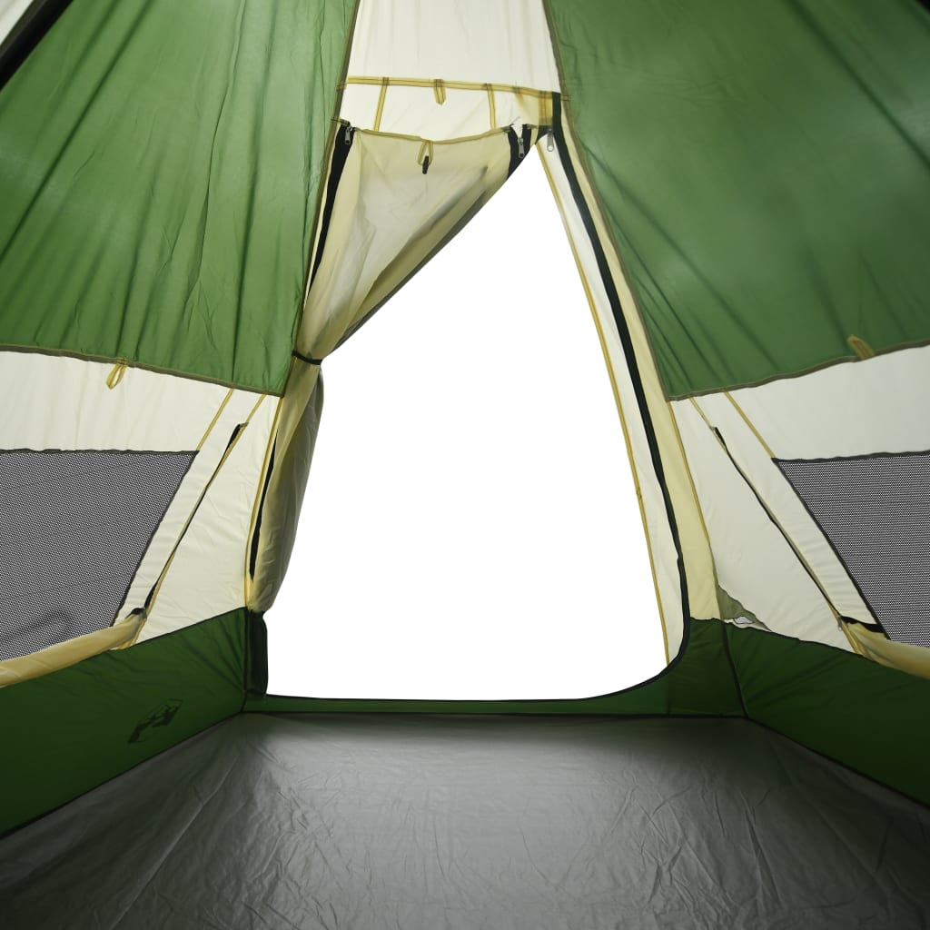 Cort de camping 7 persoane, verde, 350x350x280 cm, tafta 185T - Lando