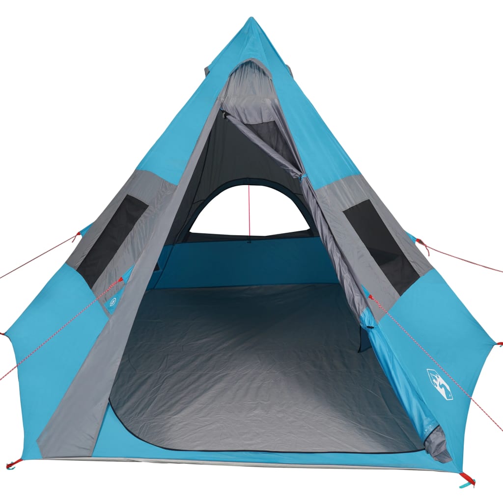 Cort de camping 7 persoane, albastru, 350x350x280cm, tafta 185T - Lando