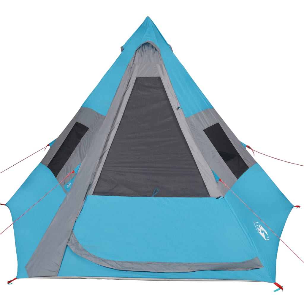 Cort de camping 7 persoane, albastru, 350x350x280cm, tafta 185T - Lando