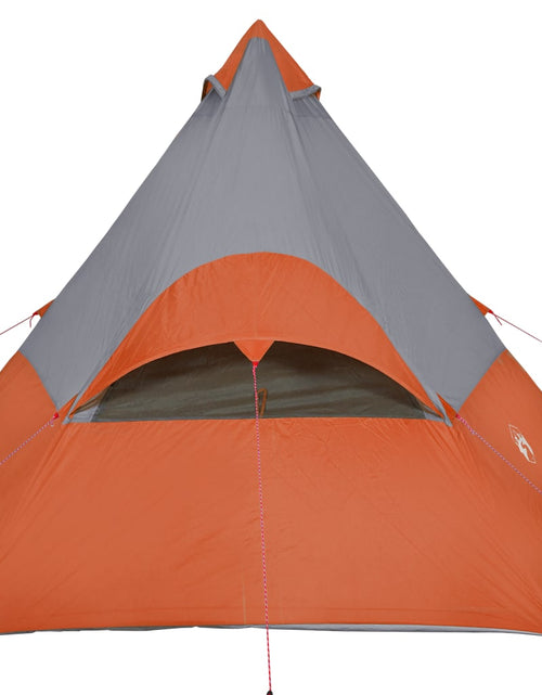 Încărcați imaginea în vizualizatorul Galerie, Cort camping 7 persoane gri/portocaliu 350x350x280cm tafta 185T - Lando
