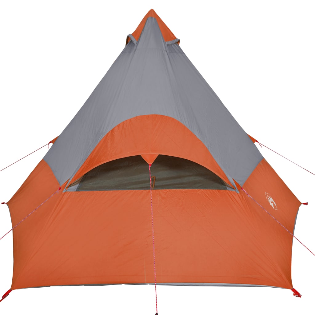Cort camping 7 persoane gri/portocaliu 350x350x280cm tafta 185T - Lando