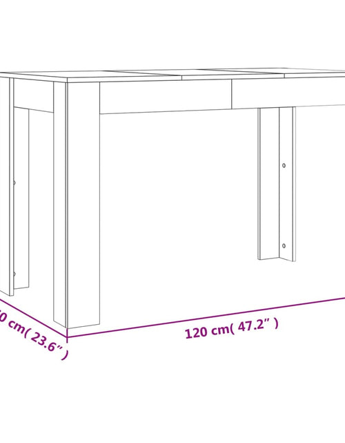 Încărcați imaginea în vizualizatorul Galerie, Masă de bucătărie, sonoma gri, 120x60x76 cm, lemn prelucrat

