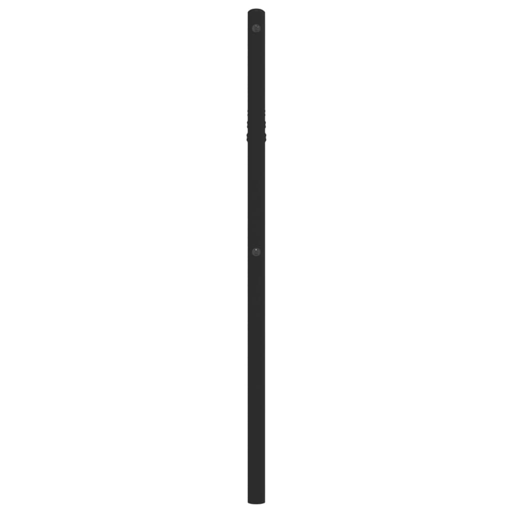 Tăblie de pat metalică, negru, 90 cm