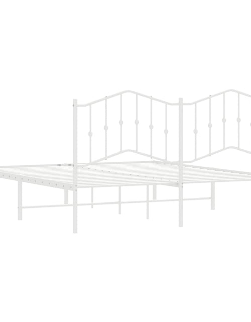 Загрузите изображение в средство просмотра галереи, Cadru de pat metalic cu tăblie, alb, 180x200 cm
