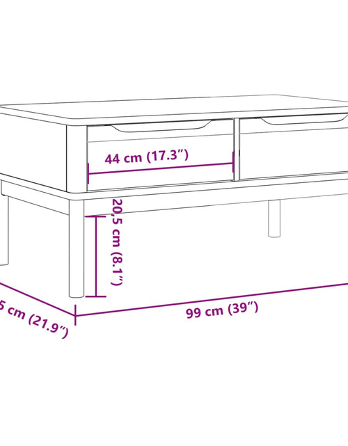 Încărcați imaginea în vizualizatorul Galerie, Măsuță cafea &quot;FLORO&quot;, maro ceruit 99x55,5x45 cm lemn masiv pin
