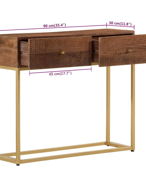 Încărcați imaginea în vizualizatorul Galerie, Masă consolă, 90x30x76 cm, lemn masiv de mango și fier
