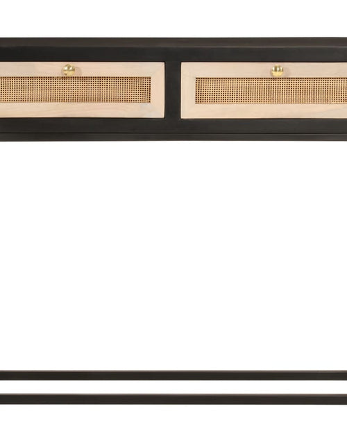 Загрузите изображение в средство просмотра галереи, Masă consolă, negru, 90x30x76 cm, lemn masiv de mango și fier - Lando
