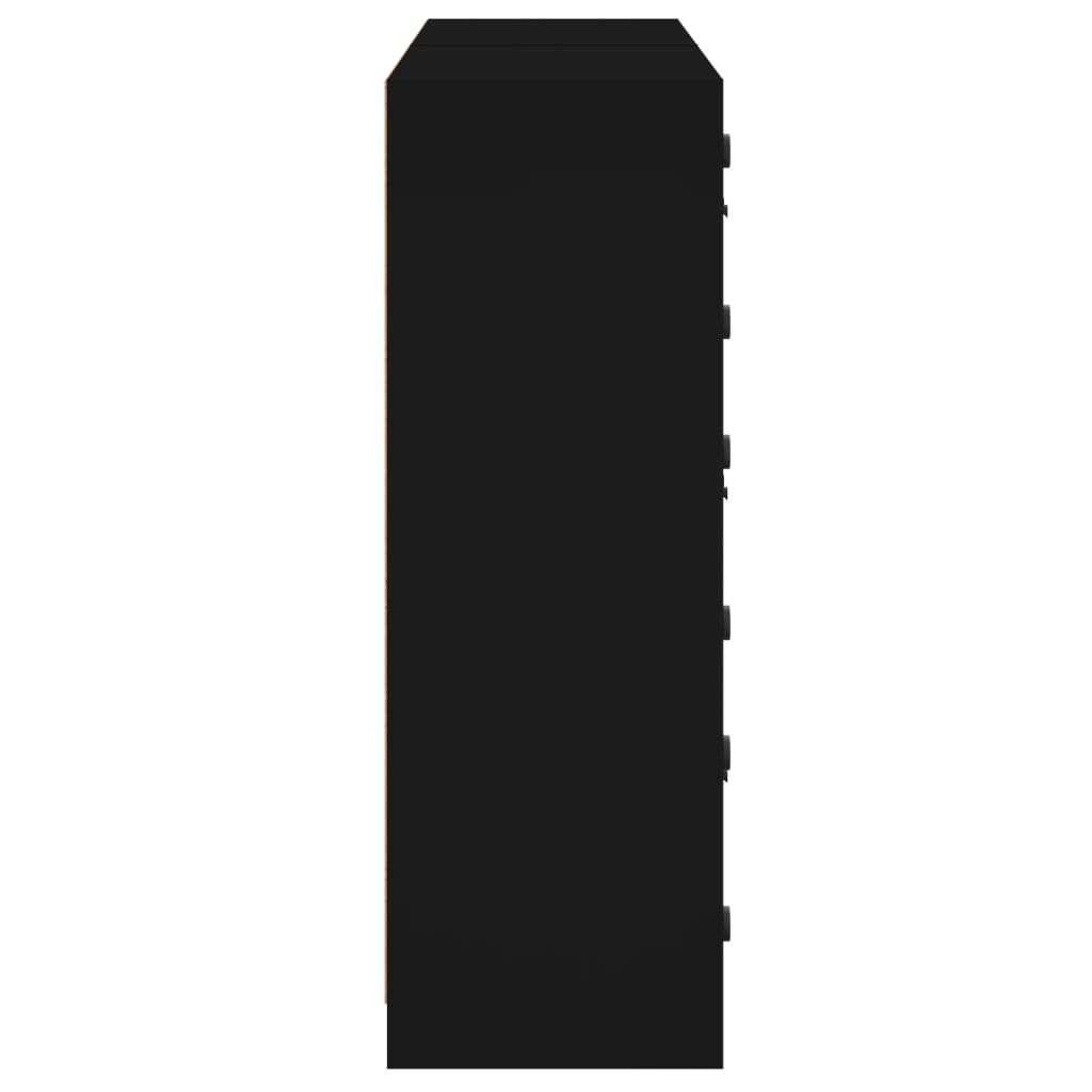 Bibliotecă cu uși, negru, 136x37x109 cm, lemn compozit - Lando