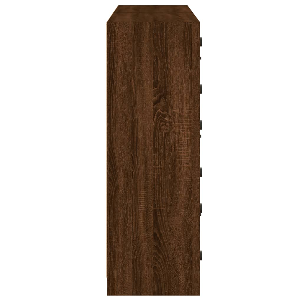 Bibliotecă cu uși, stejar maro, 136x37x109 cm, lemn compozit - Lando