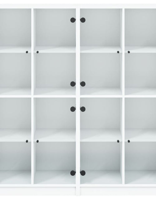 Загрузите изображение в средство просмотра галереи, Bibliotecă cu uși, alb, 136x37x142 cm, lemn prelucrat - Lando
