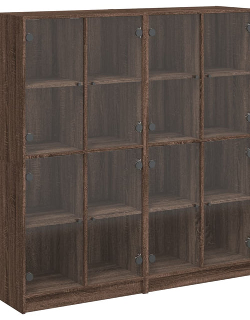 Încărcați imaginea în vizualizatorul Galerie, Bibliotecă cu uși, stejar maro, 136x37x142 cm, lemn compozit - Lando
