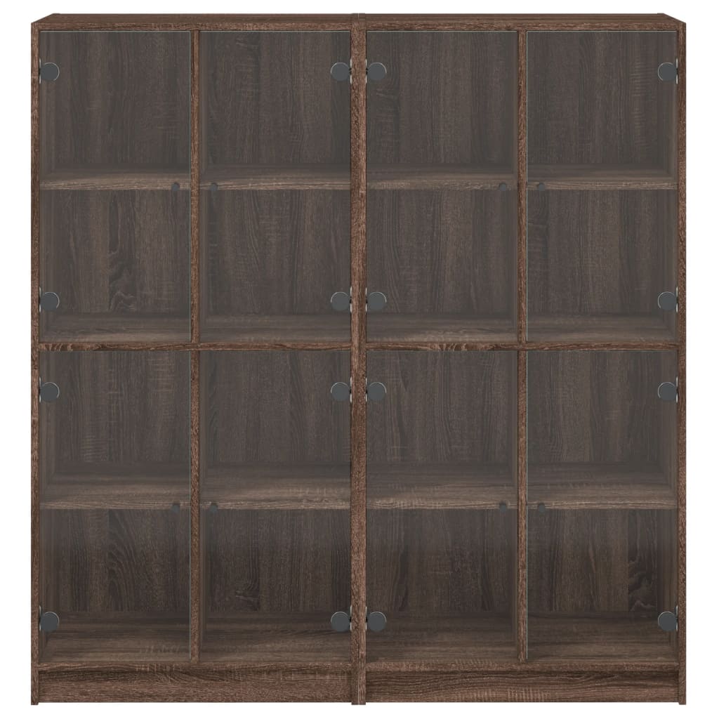 Bibliotecă cu uși, stejar maro, 136x37x142 cm, lemn compozit - Lando