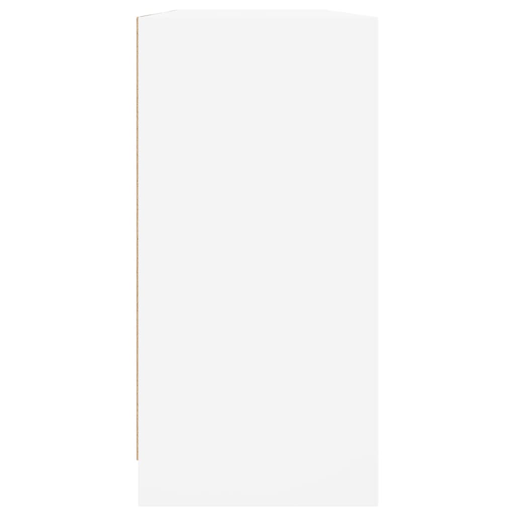 Bibliotecă cu uși, alb, 204x37x75 cm, lemn prelucrat - Lando
