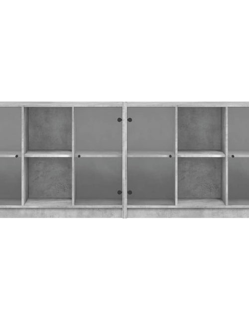 Încărcați imaginea în vizualizatorul Galerie, Bibliotecă cu uși, gri beton, 204x37x75 cm, lemn compozit - Lando
