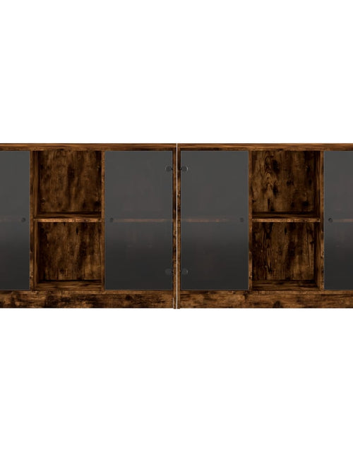 Încărcați imaginea în vizualizatorul Galerie, Bibliotecă cu uși stejar fumuriu 204x37x75 cm lemn compozit - Lando
