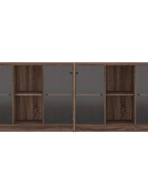 Încărcați imaginea în vizualizatorul Galerie, Bibliotecă cu uși, stejar maro, 204x37x75 cm, lemn compozit - Lando
