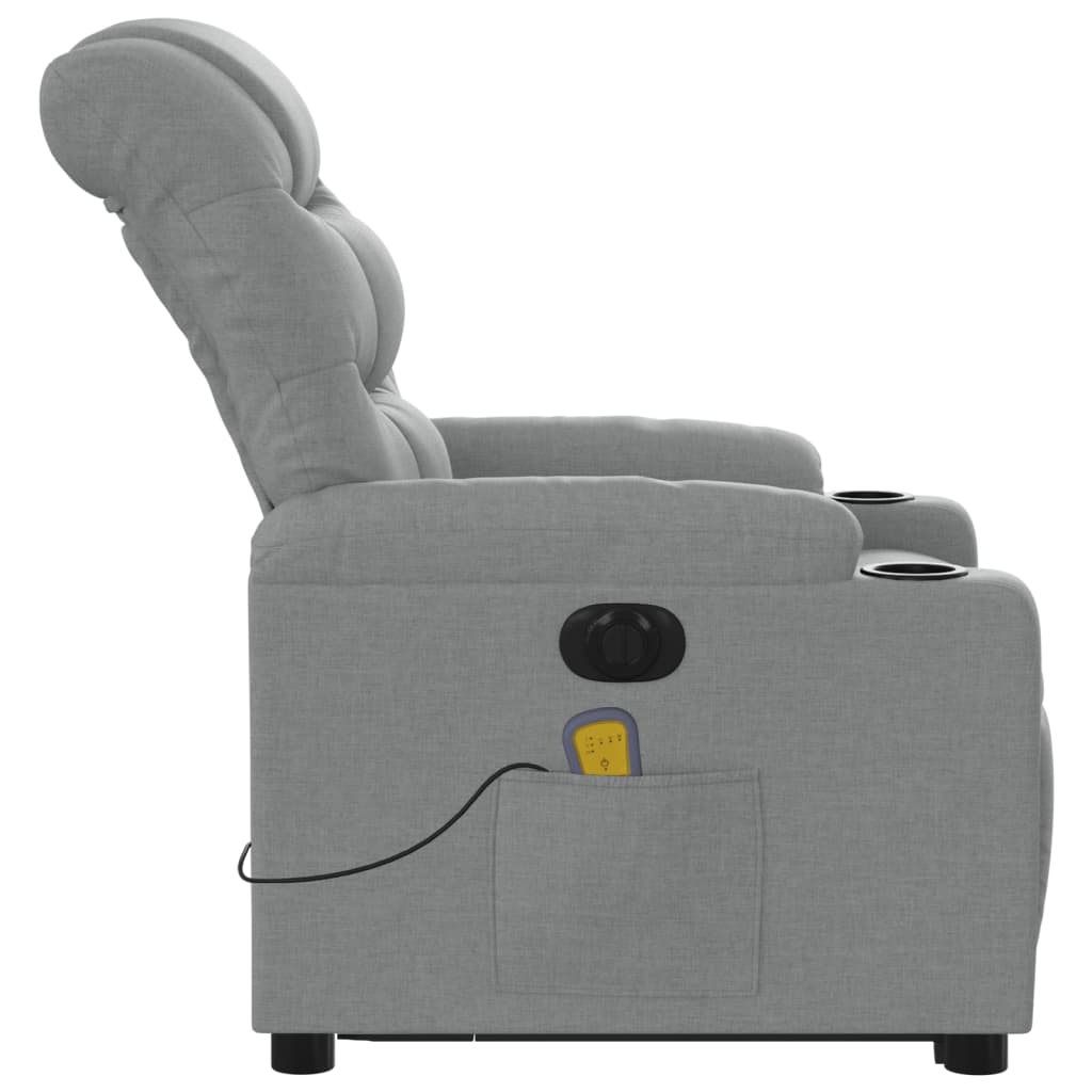 Fotoliu electric masaj rabatabil cu ridicare, gri închis textil